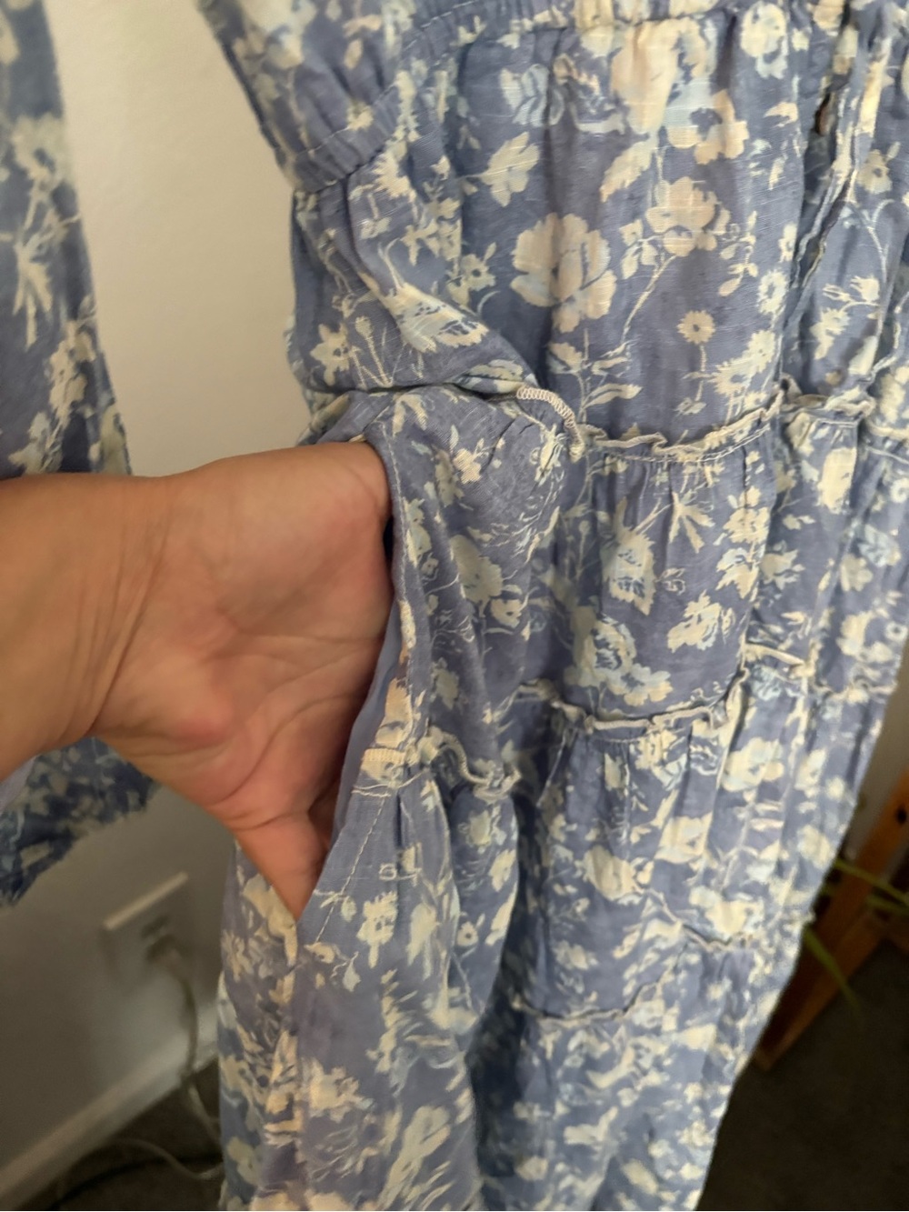 NWT FREE PEOPLE Pappiet Midi Dress | Blue Combo MSRP $168 Size L - Picture 9 of 10